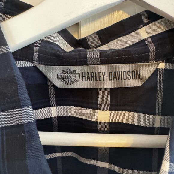 Mens Harley Davidson Short Sleeve Patch Button Down - Picture 4 of 5